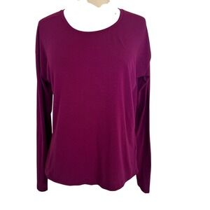 Athleta Long Sleeve Open Back Twist Detail Burgundy Top Women's Size Medium